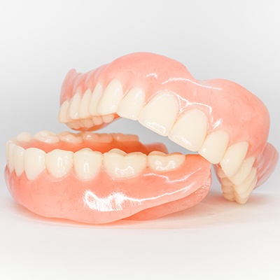 Dentures lying on a table